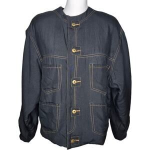 Go‎ Silk For L'Zinger Vintage Silk Black Utility Jacket Size 1 *FLAWS*